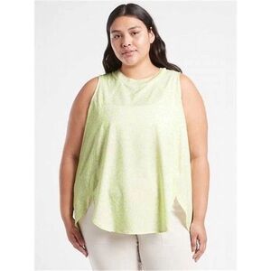 Athleta Zephyr Print Tank Top - Highlighter Green